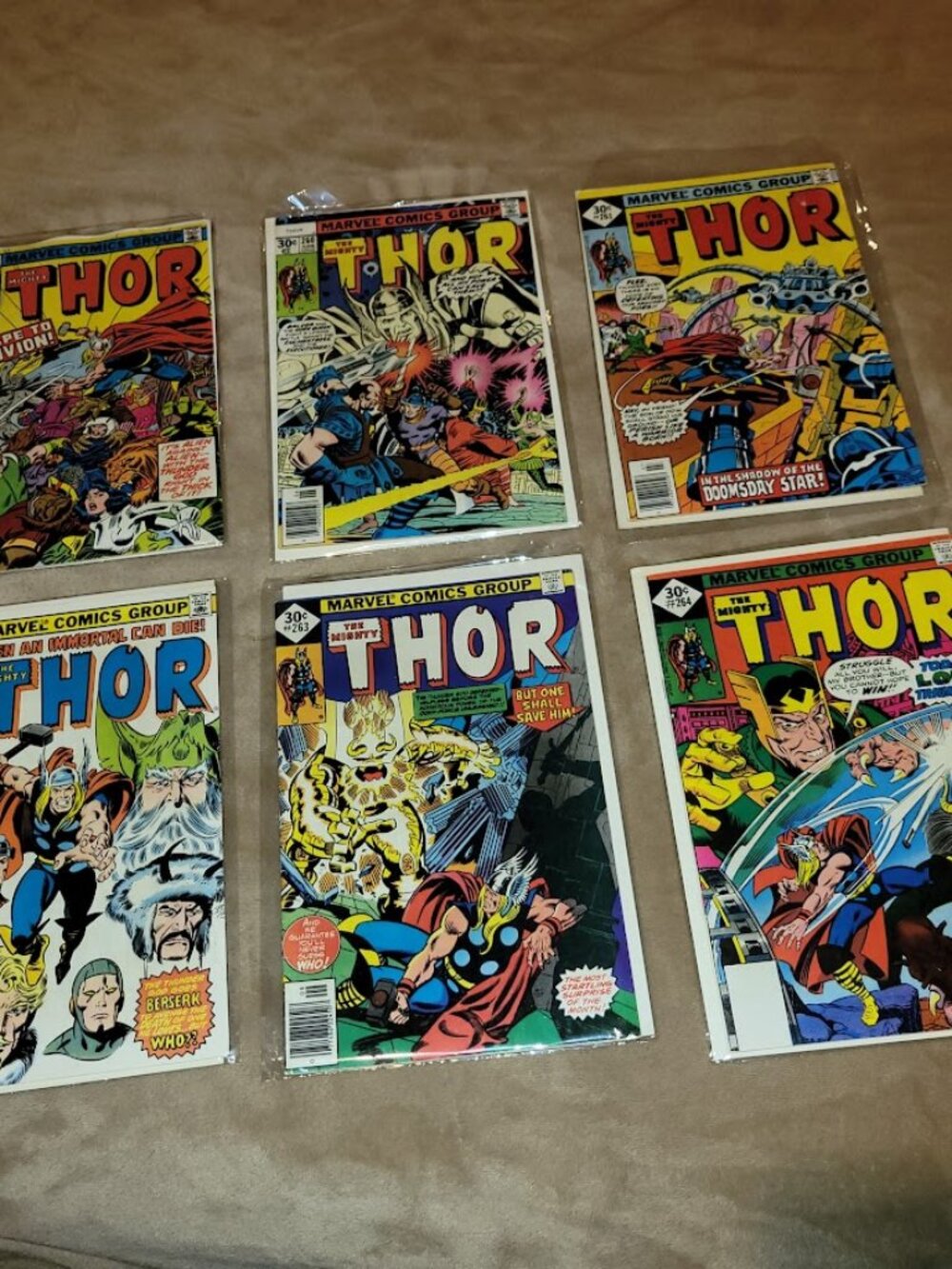 The Mighty Thor #259-264 Lot - 1977 Marvel Bronze Age - Includes #260 KEY